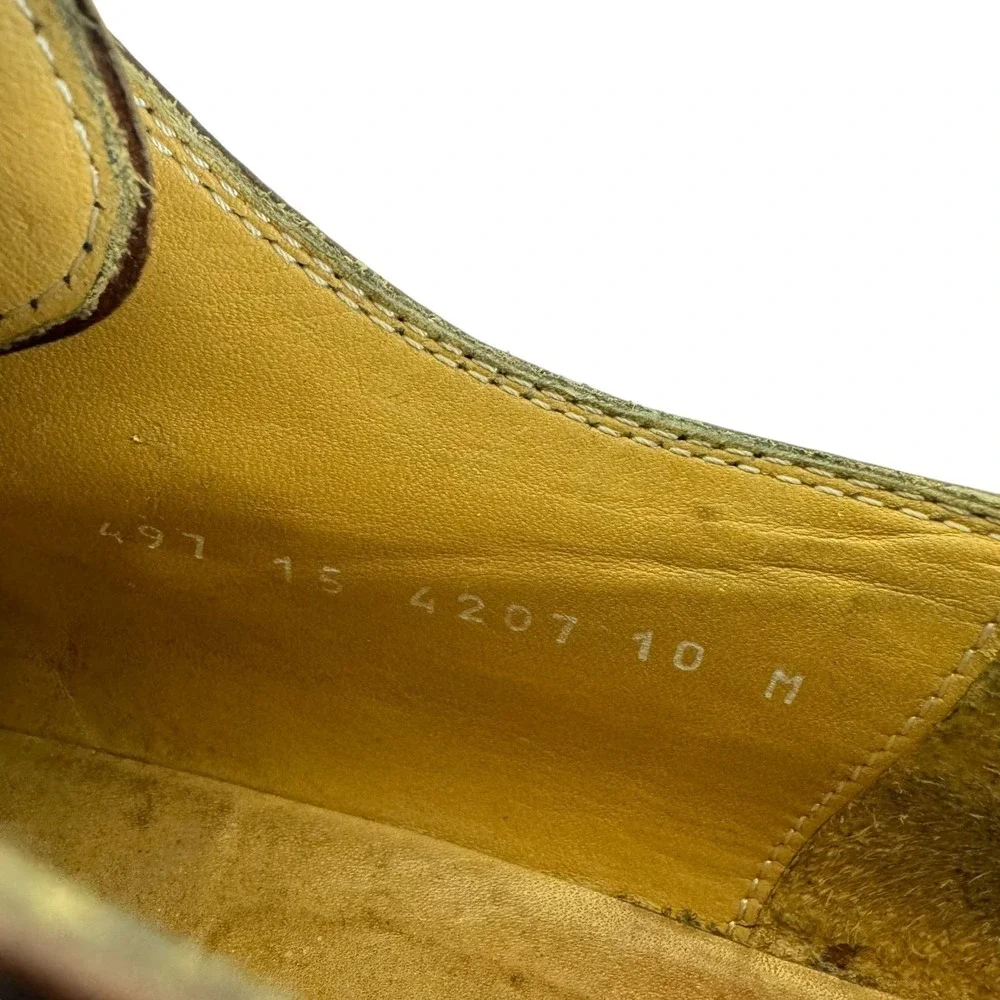 Johnston & Murphy Brown Leather Lace Up Almond Toe Dress Shoes Made In Italy 10M